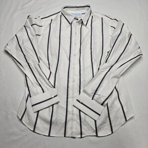 Vintage Thomas Pink London Black & White Striped Button Up Y2K shirt Superfine